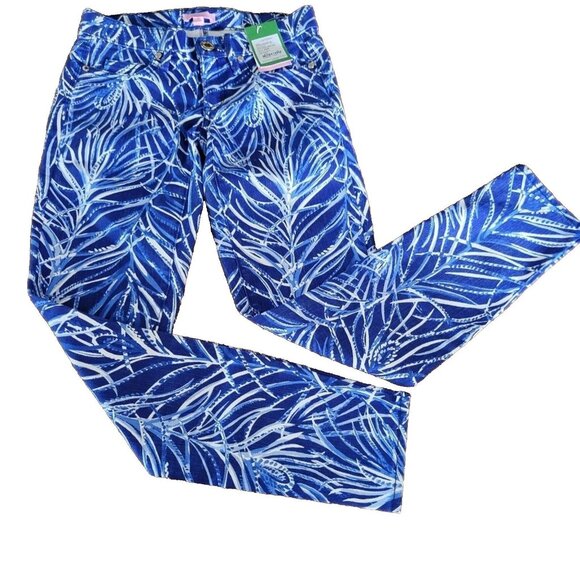 Boho Cottagecore Hippy Abstract South Ocean Twilight Blue Early Riser Pant 00 - Picture 8 of 15